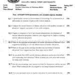 Aiou B Ed 1 5 Spring 2017 Second Semester Papers Blog Second Semester Semester Paper Blog