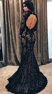 Elegant Mermaid Open Back Sweep Train Evening Dress Black Lace Prom Dress Long Sleeve Trumpet Long Party Dresses P155 In 2021 Black Lace Wedding Dress Black Lace Prom Dress Prom Dresses Long Lace