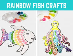 A4 piece of white paper or card. Pom Pom Painting Rainbow Fish Book Crafts For Kids