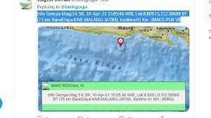 Berikut catatan bmkg terkait gempa hari ini, update hingga senin, pukul 07.44 wib. S Rr Wucousg8m