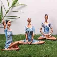 Maybe you would like to learn more about one of these? Kunti Craft Set Of 3 Different Yoga Posture Lady Statue Figurine For Home Decor Items