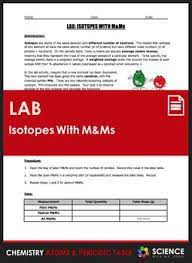 Lab Isotopes With M Ms Calculating Percent Abundance Average Atomic Mass Lab Activities Atom Chemistry Class