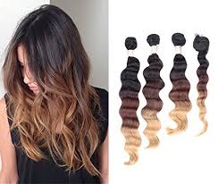 So i've been going on google, instagram, and pinterest looking for blonde ombre hair colors to try because that's the color for brunettes. Creamily 1 B 6 27 Natural Black To Caramel Blonde Ombre Hair Extensions Weft Weave 14 16 18 Top Closures Hair Piece 14 Loose Wave 3 Tone Color 210g 3 Bundles Set Amazon In Beauty