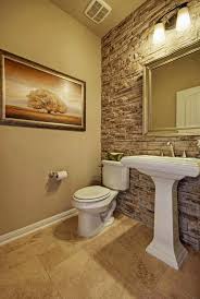 Powder Room Half Bathroom Stone Tiled Wall 2 Top 10 Stunning Powder Room Decorating Ideas For 2018 Powder Room Decor Stone Accent Walls Bathroom Accent Wall