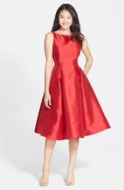 Adrianna Papell Sleeveless Mikado Fit Flare Midi Dress Regular Petite Midi Cocktail Dress Dresses Conservative Dresses