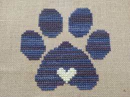 Counted cross stitch, cross stitch, easy, easy cross stitch, needlecraft, pdf pattern. Paw Print Cross Stitch Pattern