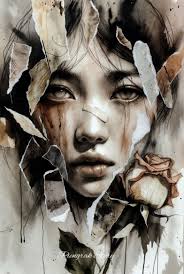 Roses After Rain” is a 12×14 mixed-media painting that explores the  relationship between struggle and renewal. The piece begins with a chaotic,  textured base — a visual language of confusion, heartbreak, and