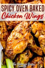 Spicy Oven Baked Chicken Wings Recipe Spicy Baked Chicken Wings Chicken Wing Recipes Chicken Wing Recipes Baked