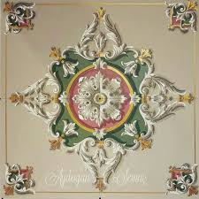 Barok Kalemisi Baroque Ornament Ceiling Art Hand Painted Decor
