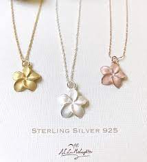 Hawaii sterling silver rhodium dangling 3 plumeria 18mm pendant necklace sp86508 (361813148159). Sale Sterling Silver Plumeria Necklace Plumeria Necklace Hawaiian N N L Mclaughlin