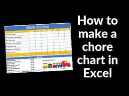 how to make a printable chore chart using microsoft excel