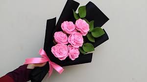 Wrapping Felt Rose Flower Bouquet Felt Flower Bouquet Felt Bouquet How To Wrap Flowers