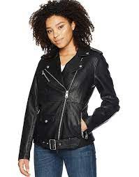 Levi S Women S Oversized Faux Leather Belted Motorcycle Jacket Standard Plus Sizes Dbargains In 2021 Leather Jackets Women Stylish Leather Jacket Leather Jacket