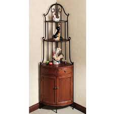 Wrought iron cabinet pull with spade ends. Marseille Corner Bakers Rack Regal Walnut 369 00 Corner Wine Cabinet Bakers Rack Wine Cabinet Furniture