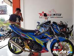 Suzuki satria fu stiker striping satria fu. Modifikasi Striping Suzuki Satria Fu 150 Blue Racing By Motoblast Motoblast