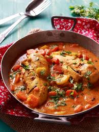 Poulet Et Duo De Carottes Au Curry Rouge Recette Recette Poulet Curry Plat Sans Viande Curry Rouge