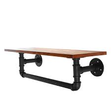 Rustic shelf brackets scaffold board heavy duty industrial steel metal no lip. 60cm Artiss Rustic Diy Pipe Shelf Industrial Vintage Wall Shelves Brackets Bookshelf Alexnld Com