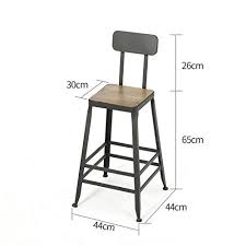 Qiao Bar Chair Breakfast Chair Household Black Iron Chair Nordic Style Square Solid Wood Cushion High Stool F Backless Bar Stools Modern Bar Stools Iron Stools