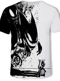 Men S Plus Size Cartoon Print T Shirt Cotton Round Neck White 2020 Us 12 09 Cotton Round Skull Print Tshirt Print