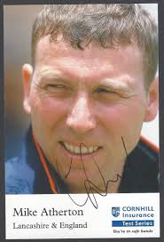 AOP Cornhill Test Cricket Series signed card Series K MIKE ATHERTON