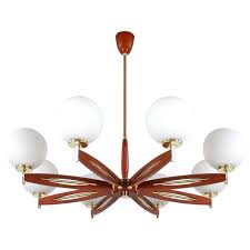 Midcentury Danish Modern Teak And Satin Glass Chandelier Pendant 1960s For Sale At 1stdibs Designed by poul henningsen read more.the ph artichoke pendant is an original midcentury icon.