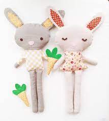 Bunnies Stuffed Toys Patterns Doll Softie Bunny Knitting Pattern