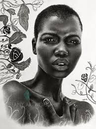 Nykhor Paul, Tiffany Artwork, Charcoal pencil, 2018 : r/Art