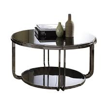Leisuremod malibu modern round glass top coffee table with chrome baseby leisure mod. Veronese Dark Black Nickel Coffee Table