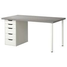 Linnmon Alex Calisma Masasi Gri Beyaz 150x75 Cm Ikea Fikirleri Calisma Masalari Alanlar