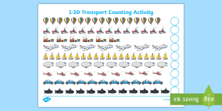 Transport 1 20 Counting Worksheet Worksheet My Counting Worksheet