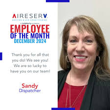 Let's give a big round of applause to Sandy, our Employee of the Month at  Aire Serv of Louisville! Sandy is the glue that holds our team together,  both in and out