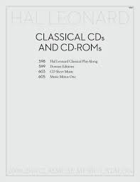 Not sure if your book includes mylibrary access? Classical Cds And Cd Roms Hal Leonard