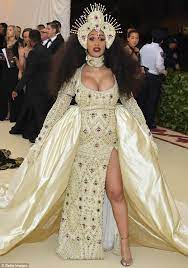 Cardi B On Her Kicking Baby And Pearl Covered Dress Met Gala 2018