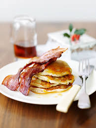 Pancakes With Bacon And Maple Syrup Delicious Magazine Delicious Pancakes And Bacon Food Recipes