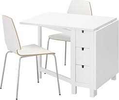 Ikea Norden Vilmar Table Et 2 Chaises Blanc Blanc Amazon Fr Cuisine Maison