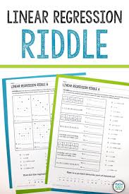 Linear Regression Riddle Activity In 2020 Linear Regression Algebra Worksheets Writing Equations