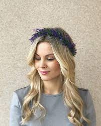 Lavender Flower Crown Bridal Flower Crown Lavender Headband Etsy Boho Flower Crown Hair Wreaths Boho Wedding Crown