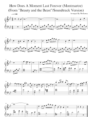 How Does A Moment Last Forever Montmartre From Beauty And The Beast Soundtrack Version Sheet Music For Piano Solo Download And Print In Pdf Or Midi Free Sheet Music For How
