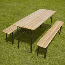 Table Et 2 Bancs Pliants Bois 10 Places 220cm Autre Site Meme Prix Table Bois Table Pliante Bois Table Pliante