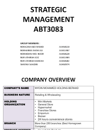 A case study of mydin mohamed holdings berhad. Slide Strategic Retail Strategic Management