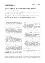 Pdf Position Statement On Electronic Cigarettes Or Electronic Nicotine Delivery Systems Official Statement