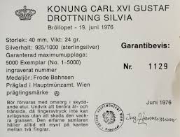 Drottning silvia 1993 såld till rederi ab amore, stavsnäs. Medal Wedding Of King Carl Xvi Gustaf And Queen Silvia Exonumia Numista