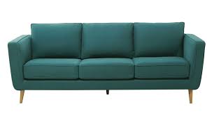 Canape 3 4 Places En Tissu Kendo Bleu Canard Nils Sofa Sitzen Modern