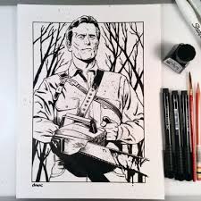 Darrencalvert Inktober Day 10 Ash Vs Evil Dead Thanks For The Outline Dmac Is This The First Part In A Color My Ash Coloring Books Evil Coloring Pages