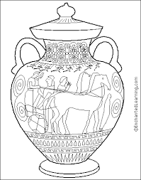 Ancient greece and roman fantasy coloring pages with gods and goddess including zeus Greek Amphora Coloring Page Enchantedlearning Com