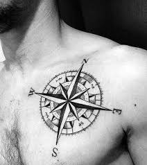 Mens Tattoo Designs Simple Compass Themed On Chest Menstattoos Tattoosformen Compass Tattoo Men Simple Compass Tattoo Compass Rose Tattoo