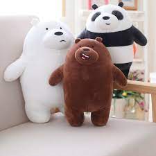 One Set 3ps Ice Bear Panda Grizzly We Bare Bears Plush Toy Soft Bear Doll Gift Soft Stuffed Animals Bear Stuffed Animal Bear Doll