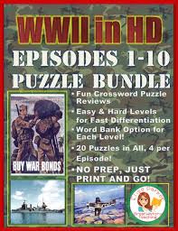 Check spelling or type a new query. Crossword Puzzles For All 10 Episodes Of Wwii In Hd 40 Puzzles In All Means Lots Of Differentiation Right At Your Finger Word Bank Teaching History Teaching