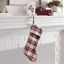 Pet dog christmas stockings buffalo plaid large bone shape pets dogs stockings. Cream And Red Plaid Christmas Stocking Kirklands