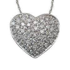 1 4 Carat Pave Set Diamond Heart Pendant In White Gold Heart Pendant Diamond Diamond Heart Necklace For Girlfriend